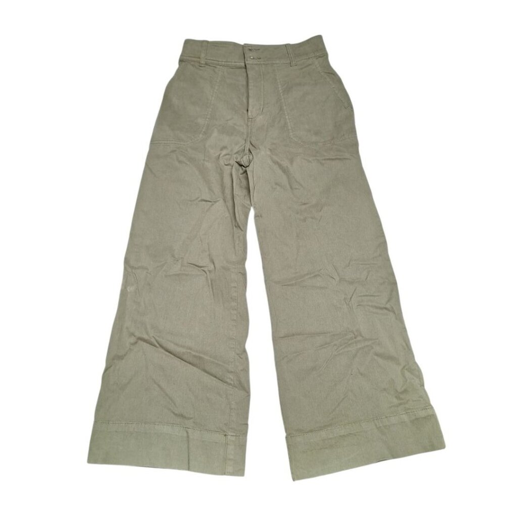 Lauren Conrad Wide Leg Pants Green Womens Size 2 High‎ Rise Stretch Earthy Fall